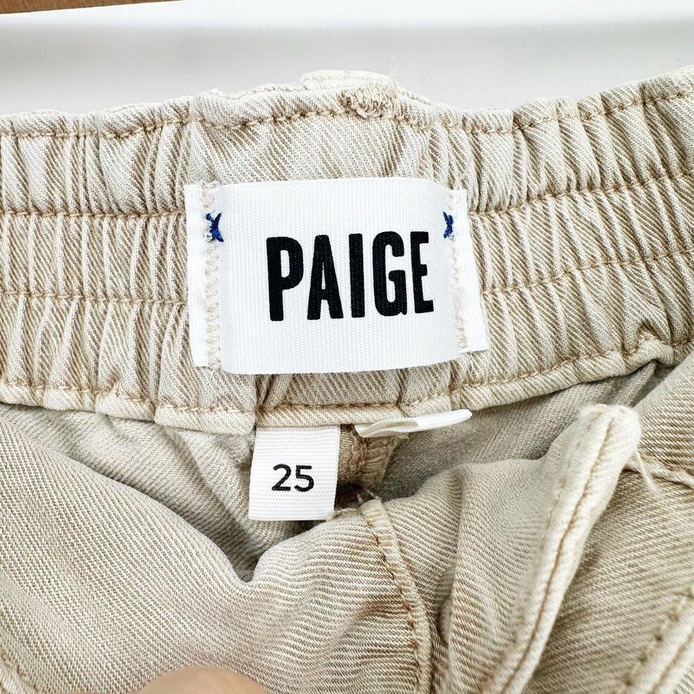 Paige Christy Chino Jogger Pants Drawstring in Faded Beige Wash Women's 25 - Picture 6 of 8